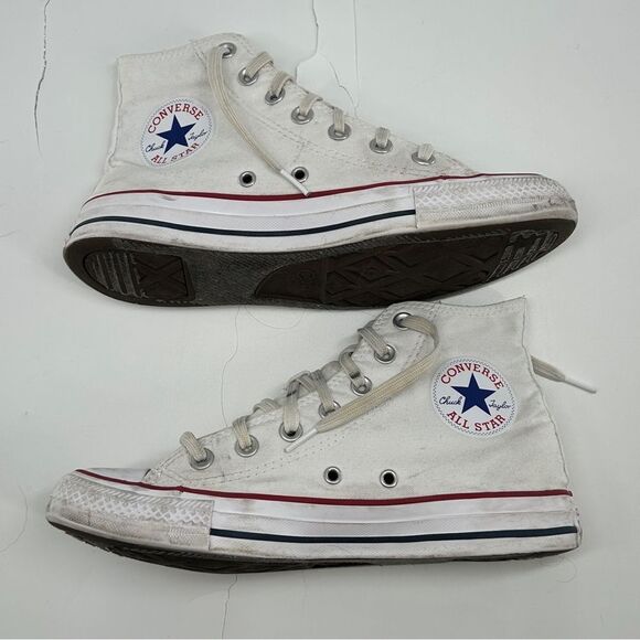 Converse Chuck Taylor All Star High Top White Sneakers Size W7.5/M5.5 - Picture 6 of 11